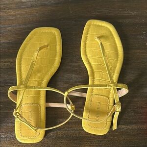 Vibrant Yellow Minimalist Flat Sandals
